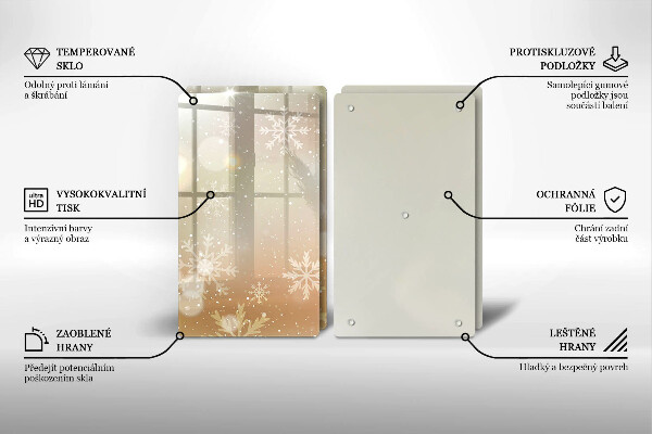 Skleněné krájecí prkénko Sněhové vločky