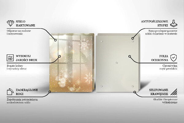 Skleněné krájecí prkénko Sněhové vločky