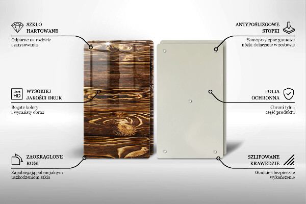 Skleněné krájecí prkénko Textura dřeva