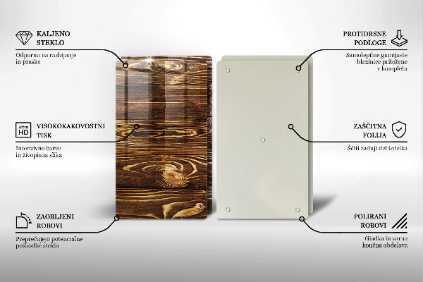 Skleněné krájecí prkénko Textura dřeva