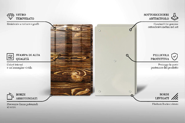 Skleněné krájecí prkénko Textura dřeva