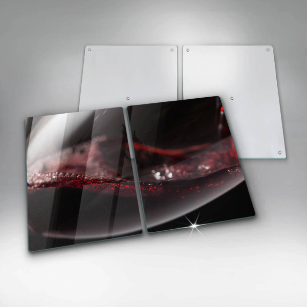 Skleněné krájecí prkénko Červené víno ve sklenici