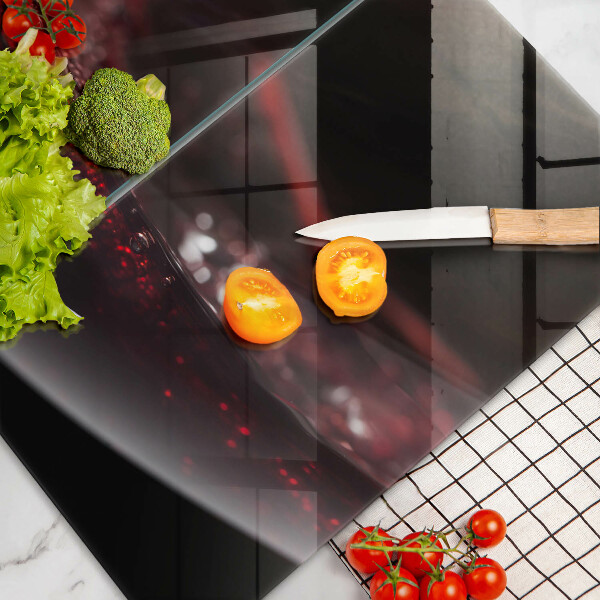 Skleněné krájecí prkénko Červené víno ve sklenici