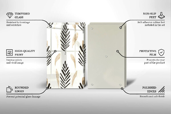 Skleněné krájecí prkénko Boho rostliny