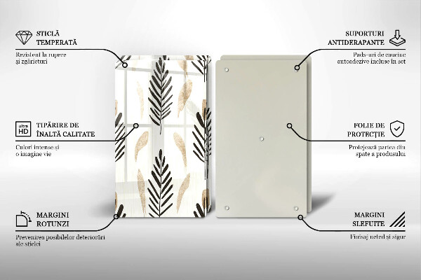 Skleněné krájecí prkénko Boho rostliny