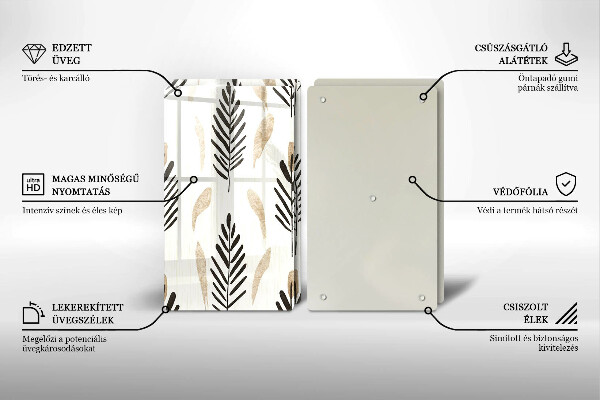 Skleněné krájecí prkénko Boho rostliny