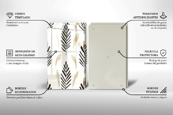 Skleněné krájecí prkénko Boho rostliny