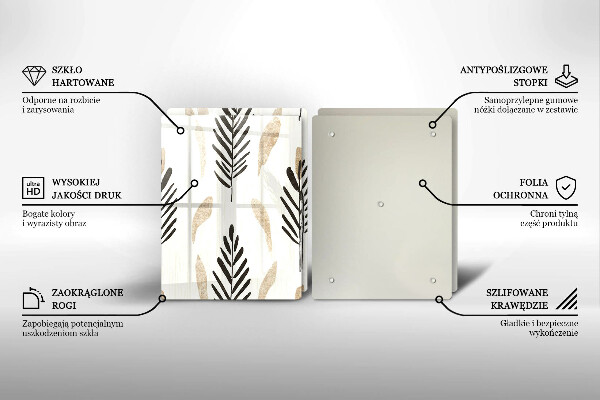 Skleněné krájecí prkénko Boho rostliny