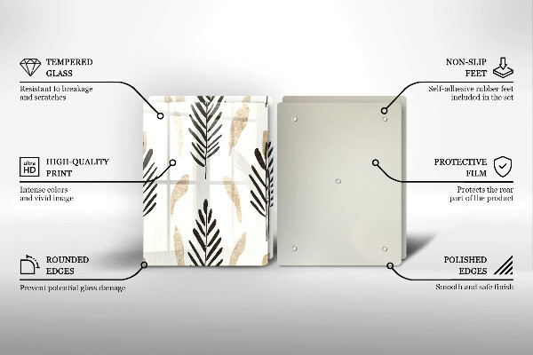 Skleněné krájecí prkénko Boho rostliny