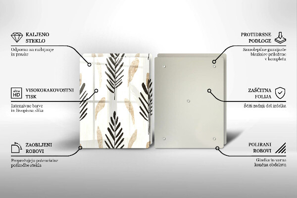 Skleněné krájecí prkénko Boho rostliny