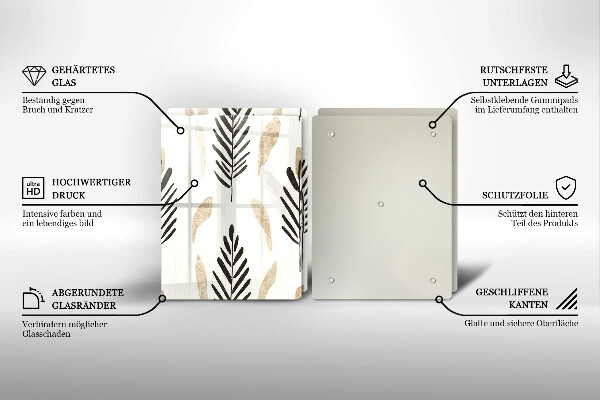 Skleněné krájecí prkénko Boho rostliny