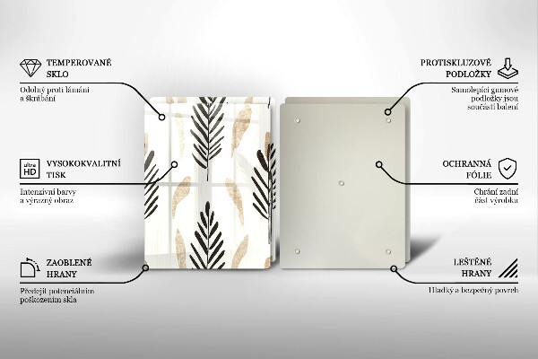 Skleněné krájecí prkénko Boho rostliny