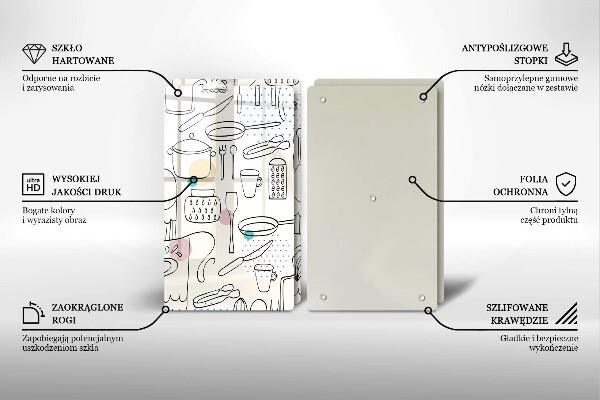 Krájecí prkénko skleněné Kuchyňské doplňky