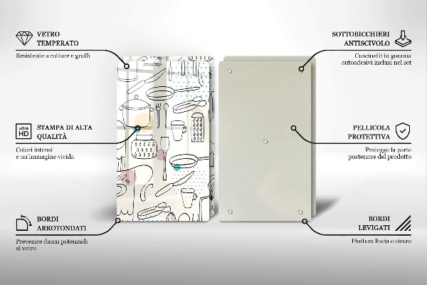 Krájecí prkénko skleněné Kuchyňské doplňky