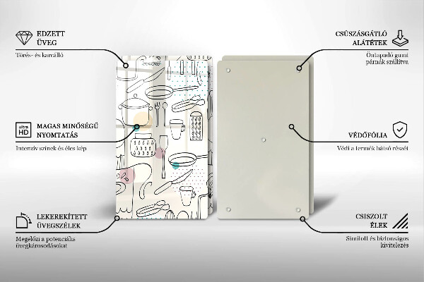 Krájecí prkénko skleněné Kuchyňské doplňky