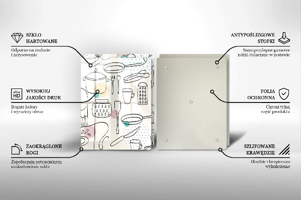 Krájecí prkénko skleněné Kuchyňské doplňky