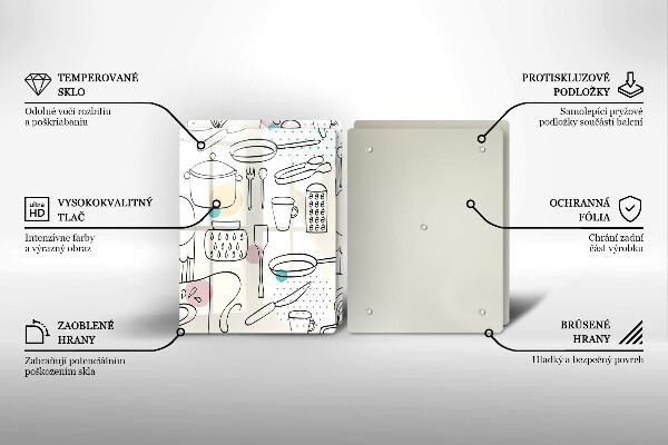 Krájecí prkénko skleněné Kuchyňské doplňky