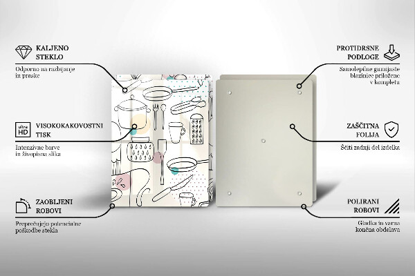 Krájecí prkénko skleněné Kuchyňské doplňky