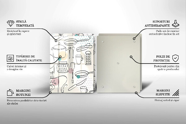 Krájecí prkénko skleněné Kuchyňské doplňky