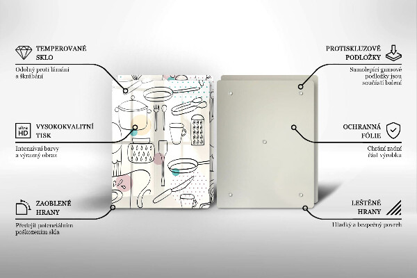 Krájecí prkénko skleněné Kuchyňské doplňky