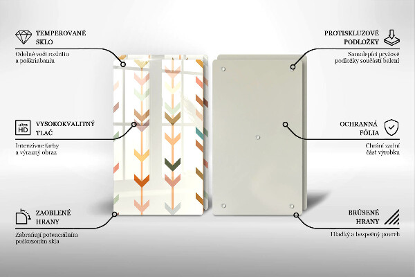 Krájecí prkénko skleněné Geometrické prvky