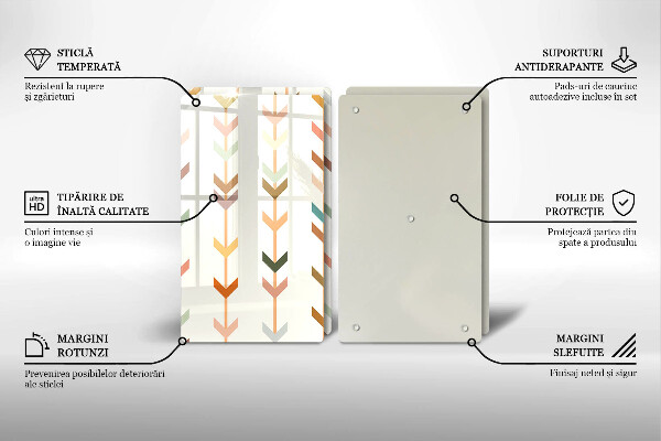 Krájecí prkénko skleněné Geometrické prvky