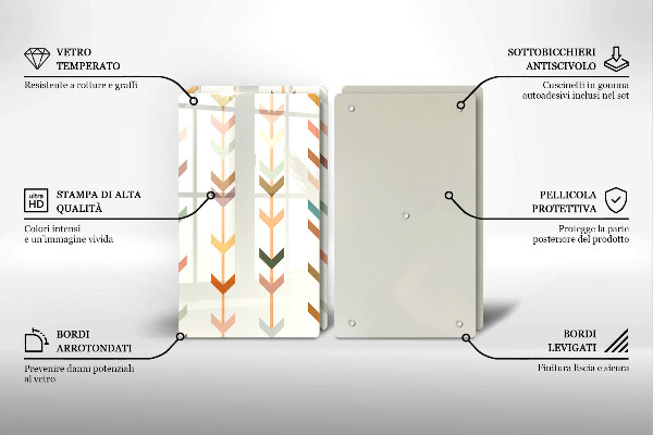 Krájecí prkénko skleněné Geometrické prvky