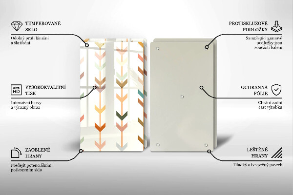 Krájecí prkénko skleněné Geometrické prvky