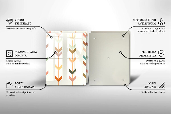 Krájecí prkénko skleněné Geometrické prvky