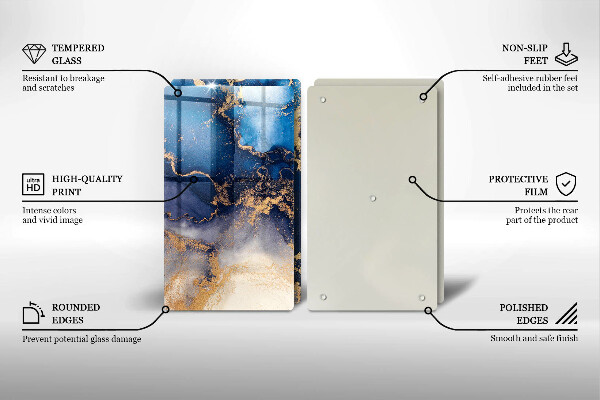 Krájecí prkénko skleněné Mramorová abstrakce