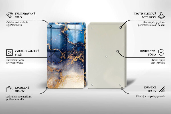 Krájecí prkénko skleněné Mramorová abstrakce