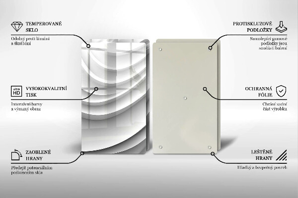 Krájecí prkénko skleněné Geometrické čáry