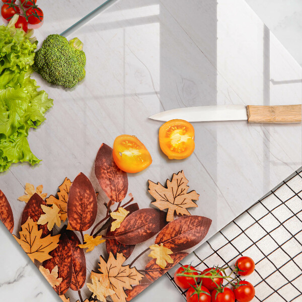 Krájecí prkénko skleněné Podzimní listí