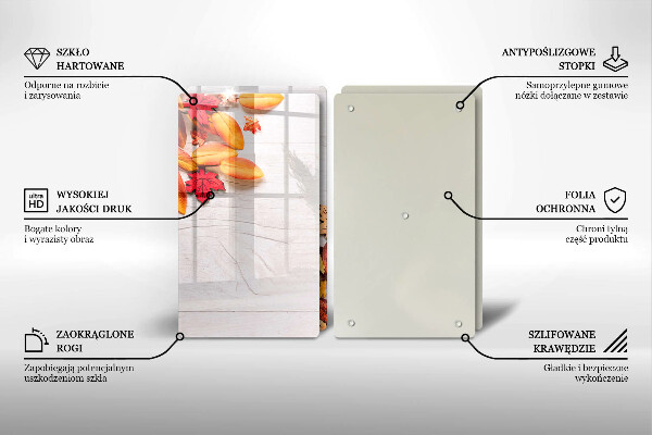 Krájecí prkénko skleněné Podzimní listí