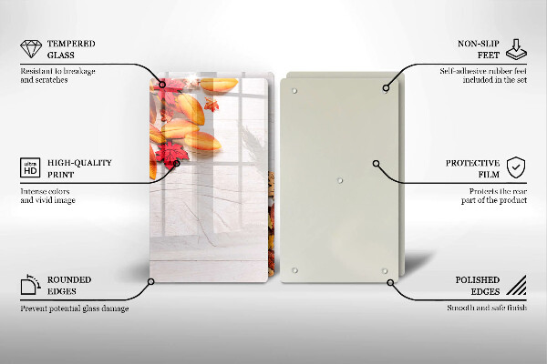 Krájecí prkénko skleněné Podzimní listí