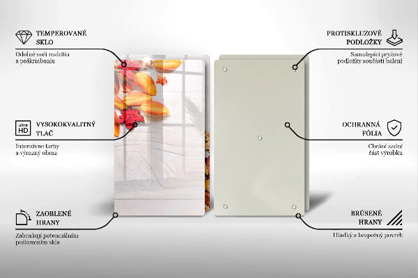 Krájecí prkénko skleněné Podzimní listí