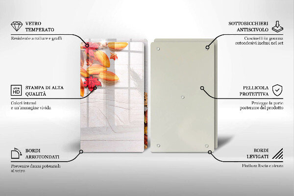 Krájecí prkénko skleněné Podzimní listí