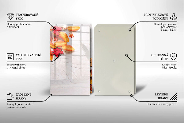 Krájecí prkénko skleněné Podzimní listí