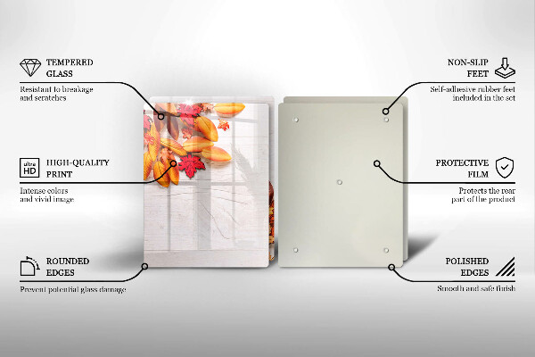 Krájecí prkénko skleněné Podzimní listí