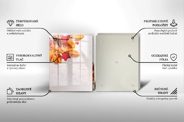 Krájecí prkénko skleněné Podzimní listí