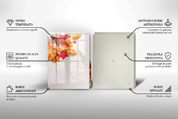 Krájecí prkénko skleněné Podzimní listí