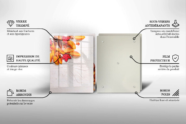 Krájecí prkénko skleněné Podzimní listí