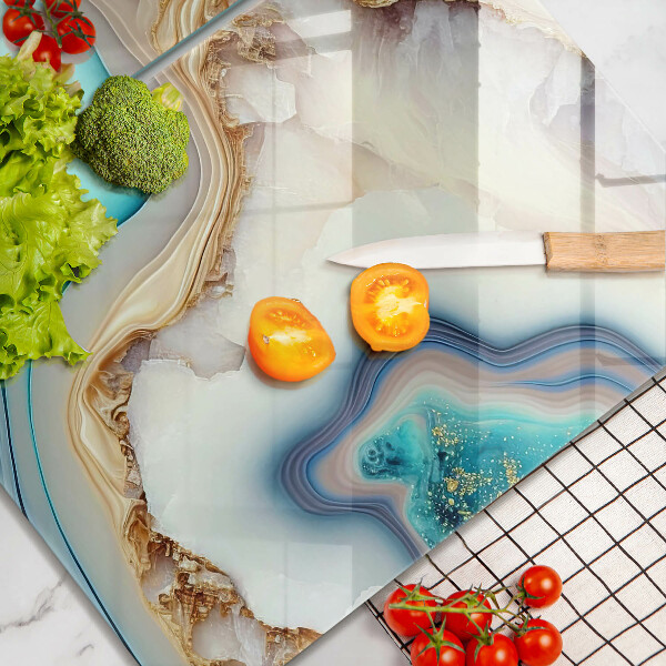 Krájecí prkénko skleněné Vícebarevný mramor