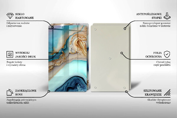 Krájecí prkénko skleněné Vícebarevný mramor