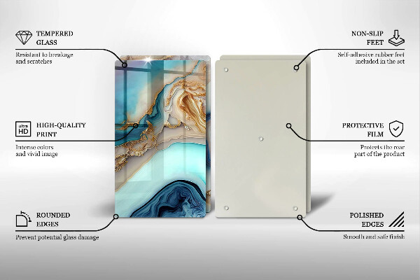 Krájecí prkénko skleněné Vícebarevný mramor