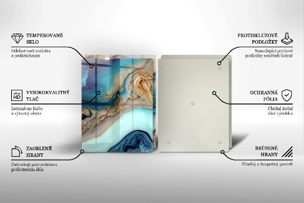 Krájecí prkénko skleněné Vícebarevný mramor