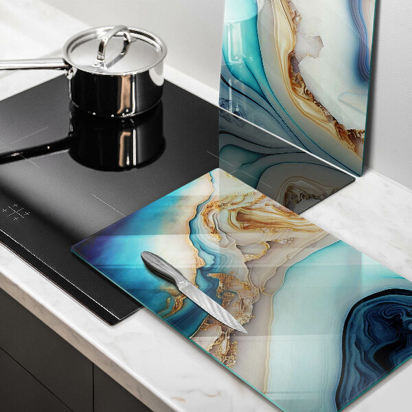 Krájecí prkénko skleněné Vícebarevný mramor