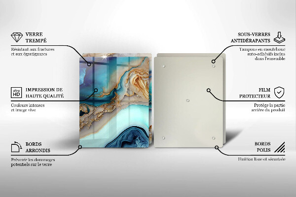 Krájecí prkénko skleněné Vícebarevný mramor