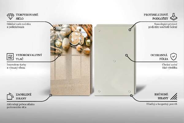 Krájecí prkénko skleněné Vánoční dekorace