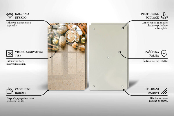 Krájecí prkénko skleněné Vánoční dekorace